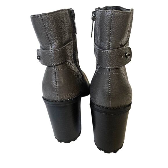 H by Halston Cara gray leather heeled ankle boots. Size 9.5 NWOT. - Picture 4 of 6